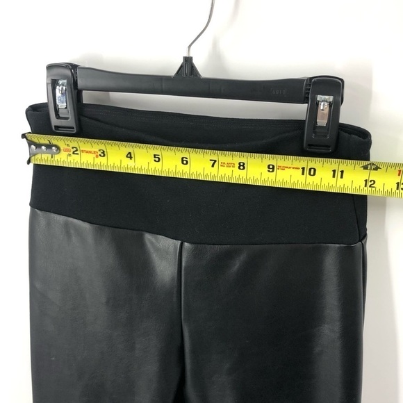 Spanx Assets Faux Leather Leggings Black Pants Smoothing Slimming Size Small - Picture 5 of 8